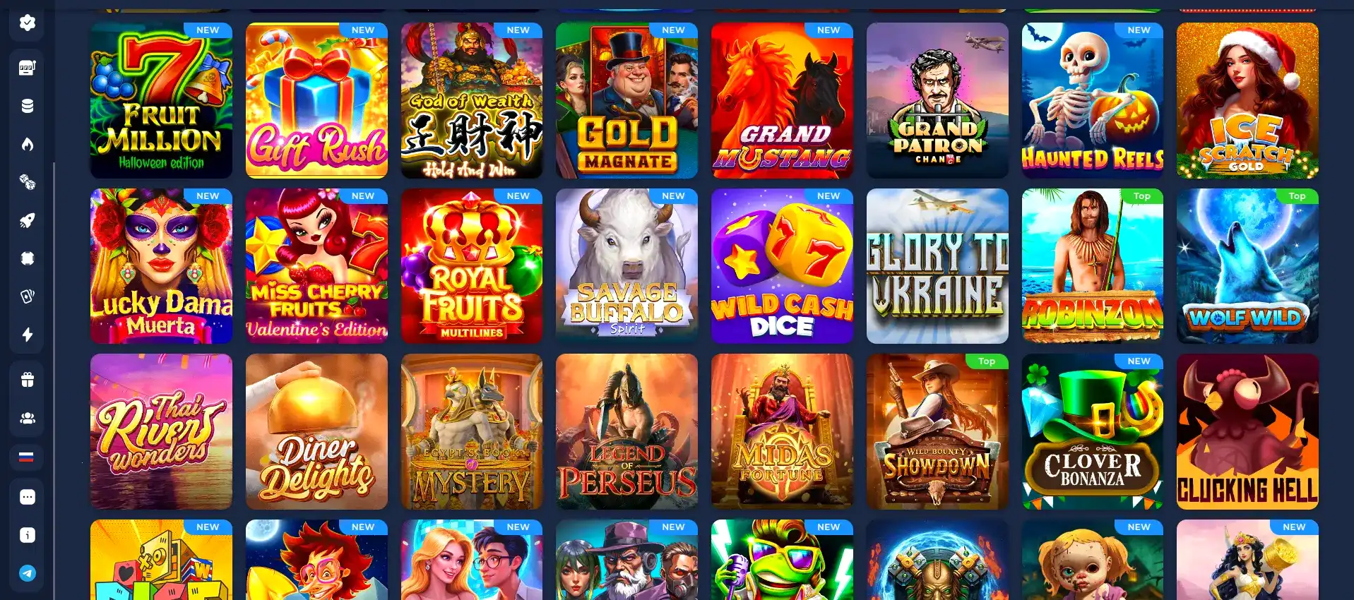 Интерфейс казино Вулкан Ставка на компьютере